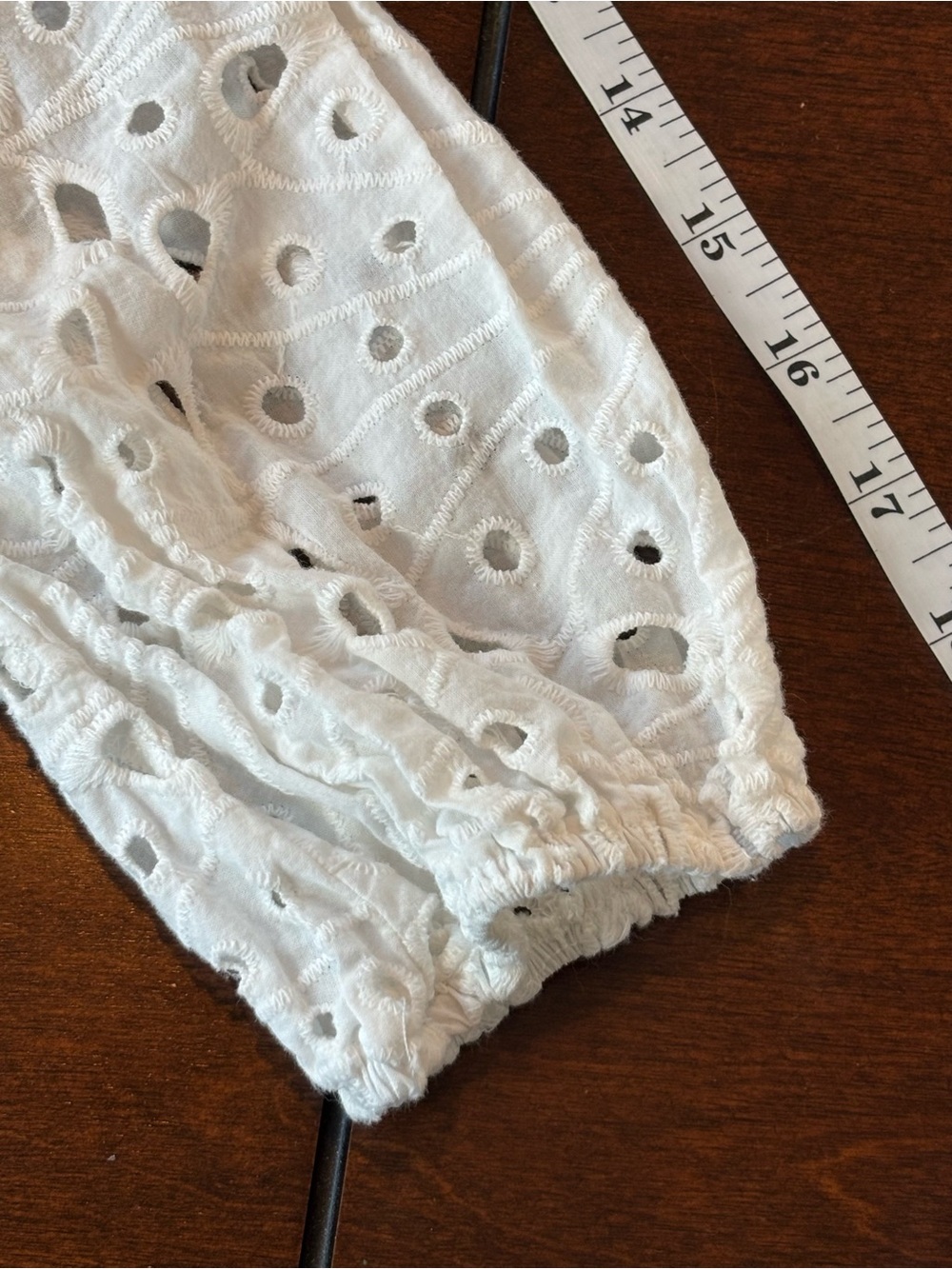 Zara White Eyelet Shirt Dress Collared Button Front Embroidered Size Small - Picture 7 of 10